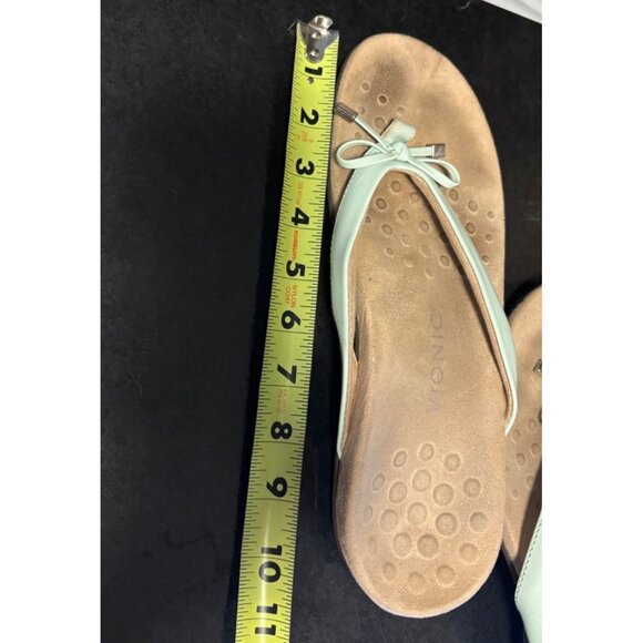 Vionic Womens Mint Green Bow Detail Sandals Size 8 Comfortable Arch Support Slip - Picture 6 of 6